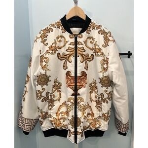 Fresh Hoods Baroque Bomber Jacket Sz M Men's Oversized Zip NWOT